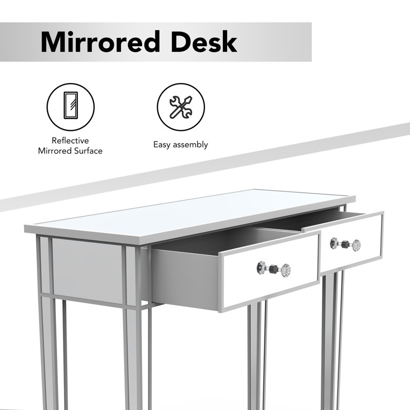 Console à miroir argenté