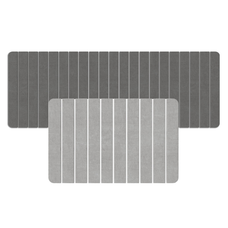 Ensemble de tapis de cuisine gris à séchage rapide Diatomite, Gris