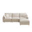 Canapé modulaire beige à assise profonde avec 4 coussins en forme de L pour le salon, la chambre à coucher, un appartement, un bureau
