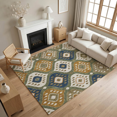 Tapis ikat intérieur / extérieur lavable à la machine Lamanna ACN3123