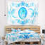 Tapisserie abstraite à motif fractal exotique bleu-28497018