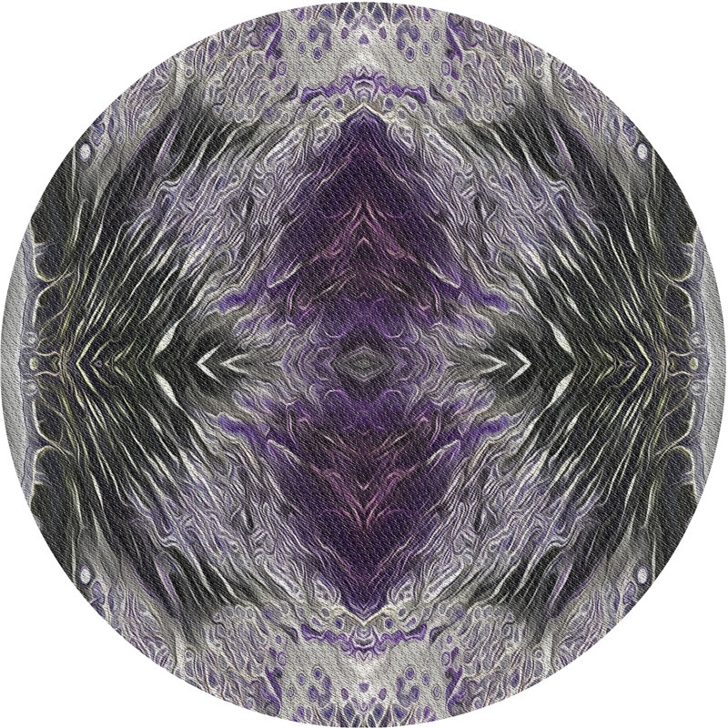 Tapis gris / brun Power Loom, Rond 3 pi