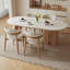 Table de salle à manger en bois fritté massif et bois manufacturé blanc et brun-763599361