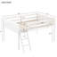 Lit mezzanine en bois blanc avec lit double amovible et amovible