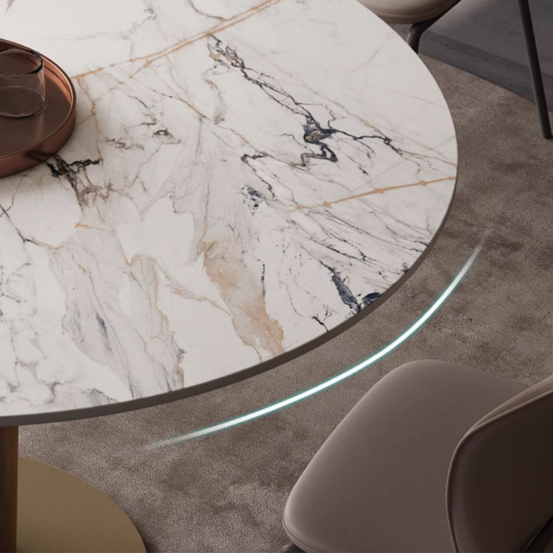Table ronde moderne en pierre frittée