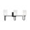 Barre d'éclairage de salle de bain 3 lumières Amarmula, finition noir mat, verre marbré blanc 4 po