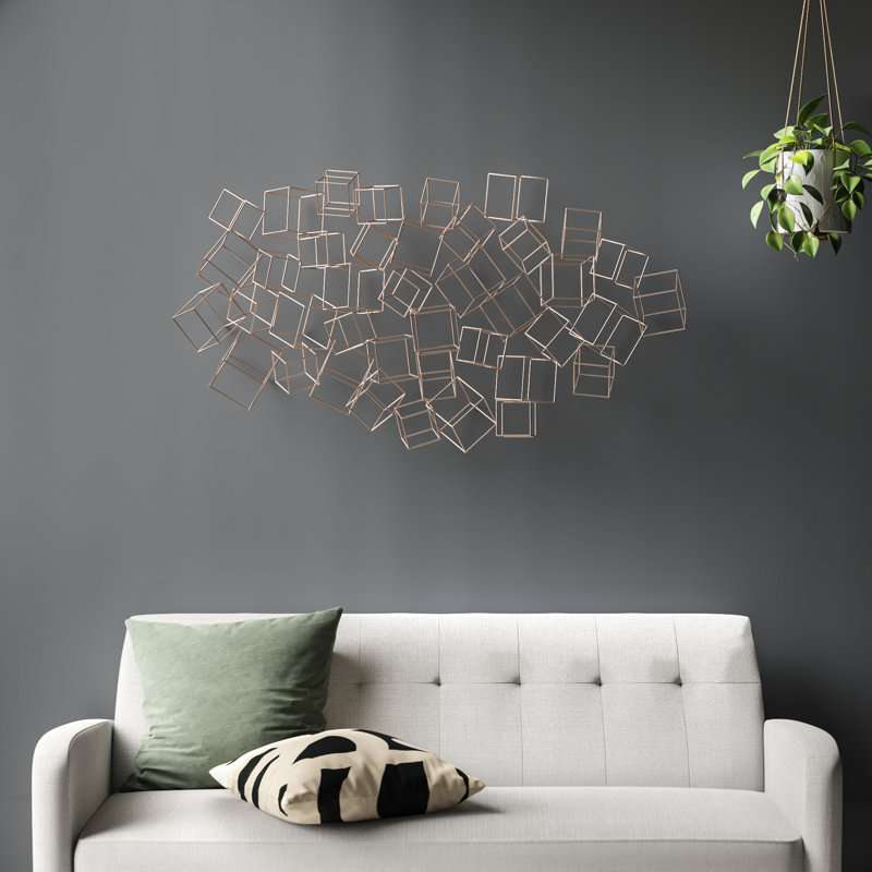 Décoration murale abstraite et géométrique 3D, Cuivre