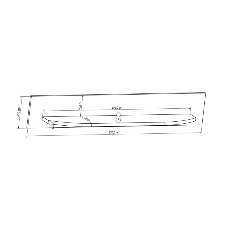Danaysia Floating Shelf, Grey