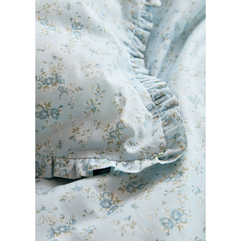 Floral Duvet Cover Set, Kingsize Duvet Cover Set + 2 Pillowcases, Blue Floral