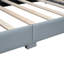 Grand lit plateforme tapissier grand et simple TG, mère et lit, similicuir, gris