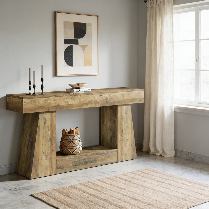 Table console 63 po, table d'entrée et canapé de couloir