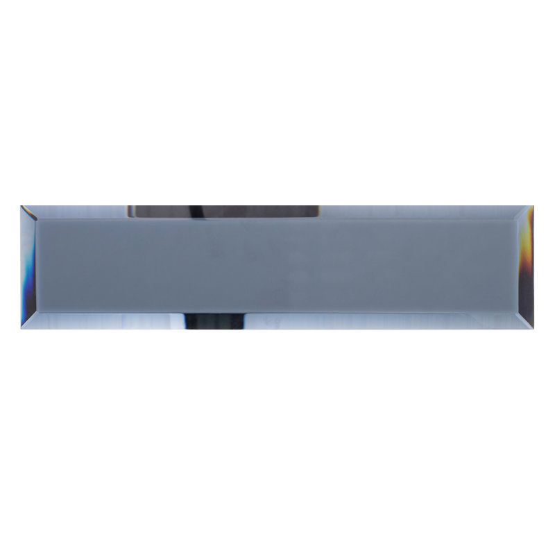 Vega 3" x 12" Beveled Glass Metal Look Subway Tile, Turq   