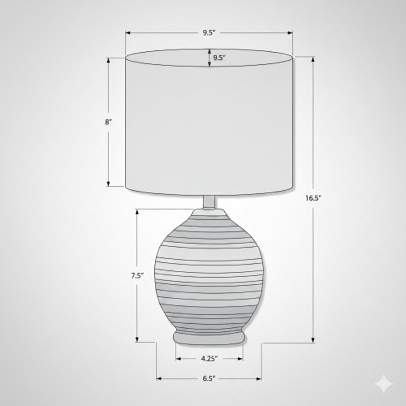 Lighting, H 17 po, lampe de table, céramique noire, abat-jour ivoire / crème, transitionnel