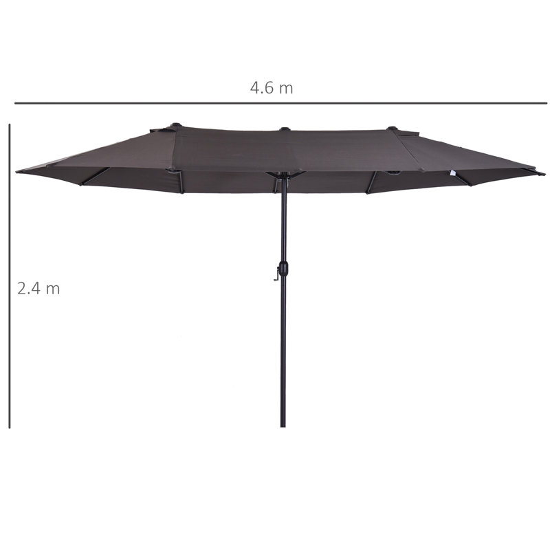 Brylan 460cm X 270cm Rectangular Market Parasol, Grey