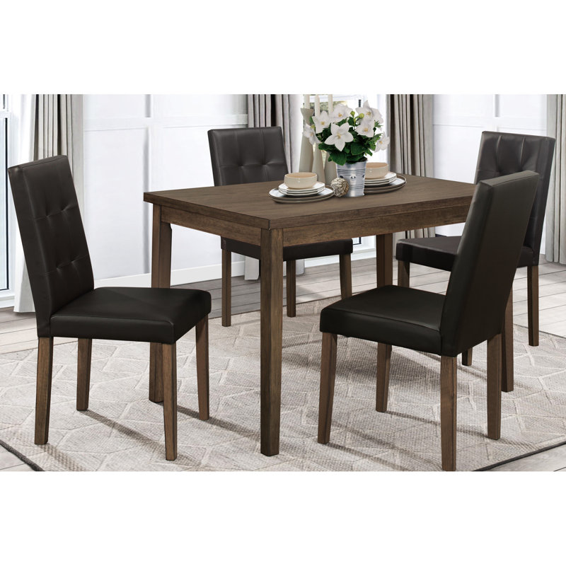 Chaises d'appoint de salle à manger, 2 pièces, structure brun noyer, 2 pièces en similicuir, finition bois