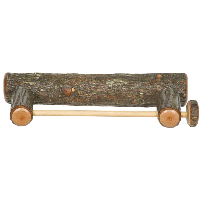 Fireside Lodge Hickory Log Paper Towel Holder - Wall-Mounted