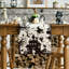 Chemin de table 210 g / m² Halloween 13 x 108 pouces | Décoration de table de salle à manger noir et blanc effrayant-133358596