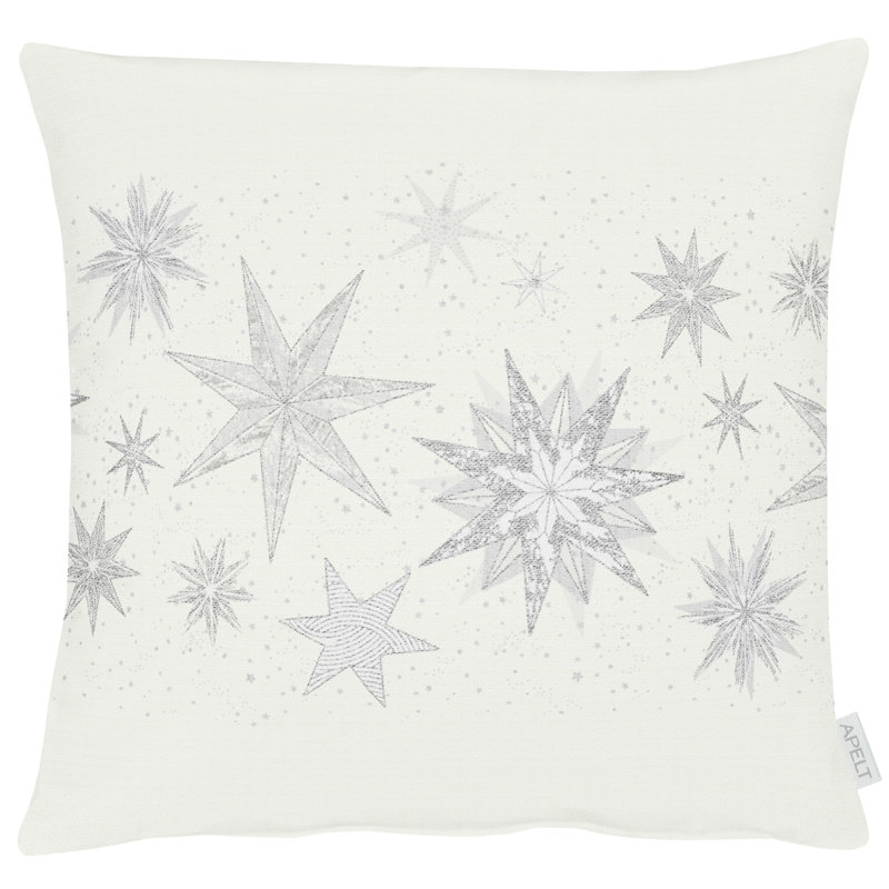 X-Mas Glam Square Throw Cushion Cover, Matt brushed nickel