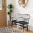 Modern Farmhouse Metal Spindle Back Bench, Entryway Accent Bench with Decorative Design-1996293774