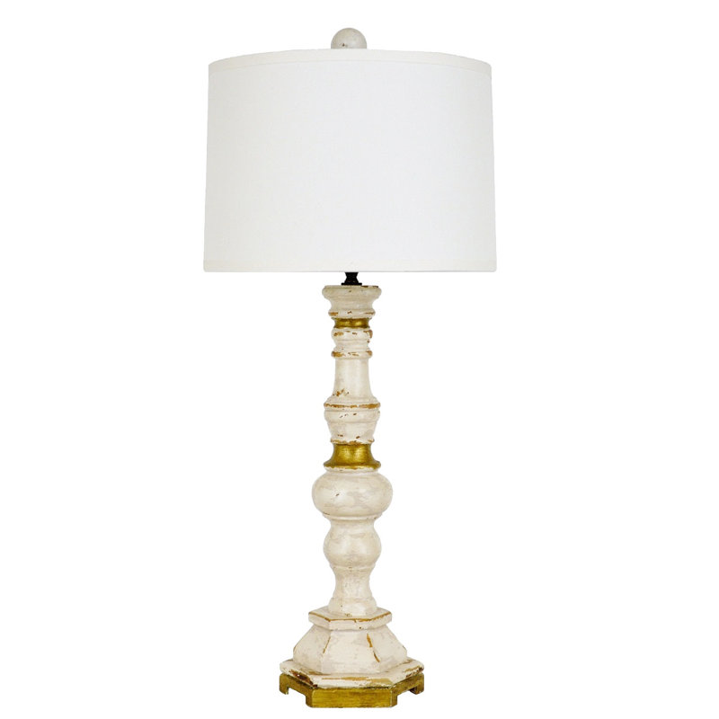 Anderson Table Lamp, Gray/Gold/Off White/Natural Wood