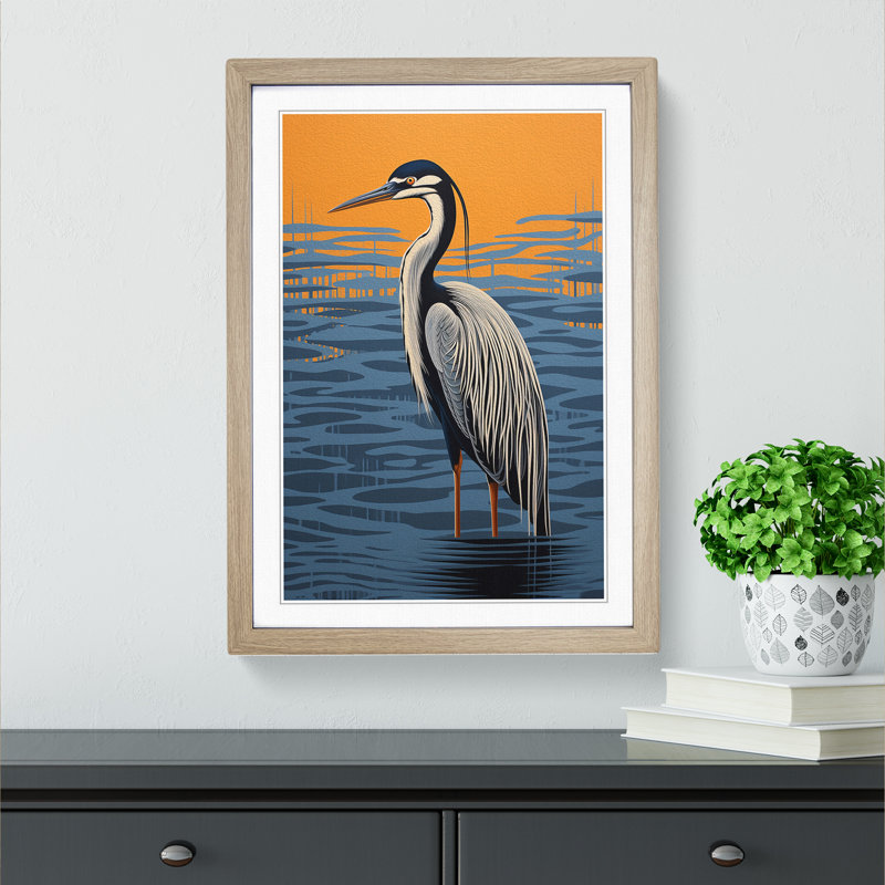 Heron Op No.2 - Framed Print