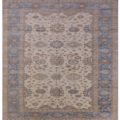 Tapis oriental brun / beige / bleu Arushad