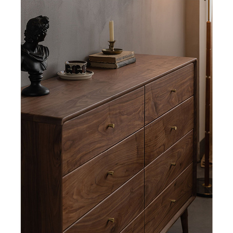 Modern Minimalist Walnut Colour Accent Chest