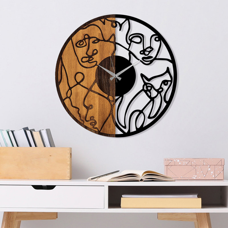 Horloge murale décorative en bois