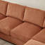 Canapé modulaire à assise profonde avec repose-pieds, canapé-lit en velours côtelé-1174424241