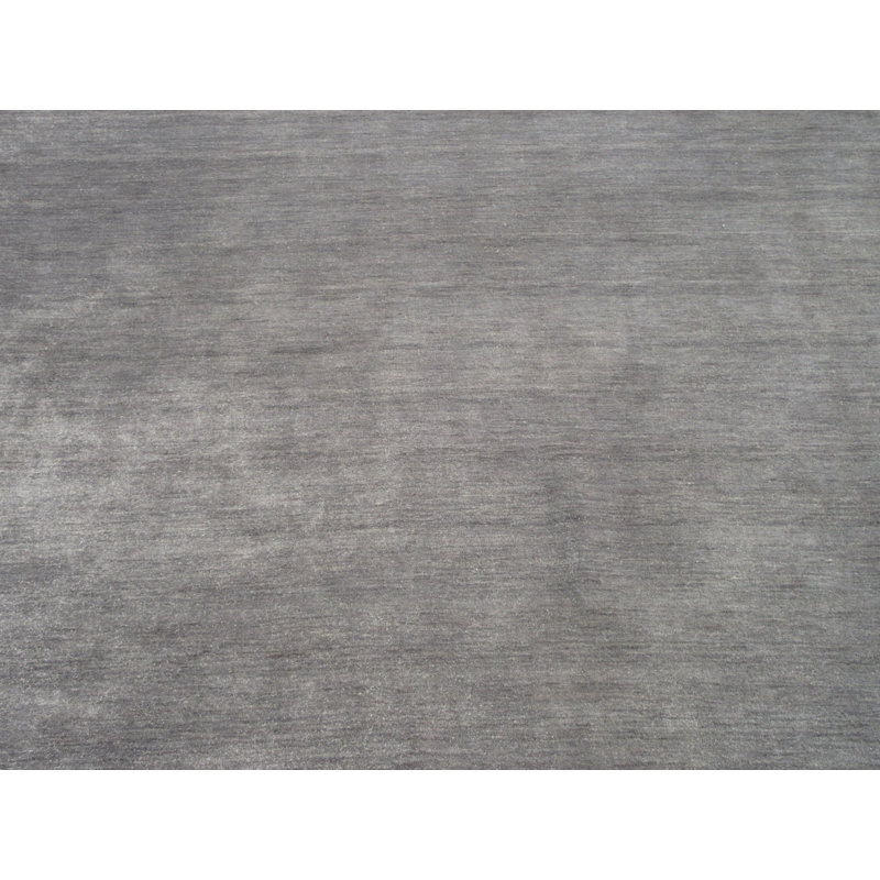 Tapis gris en soie 6X9