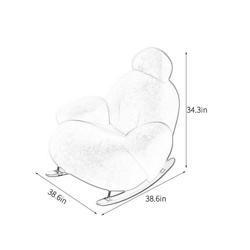 Chaise berçante Sweet and Cute, Noir / blanc