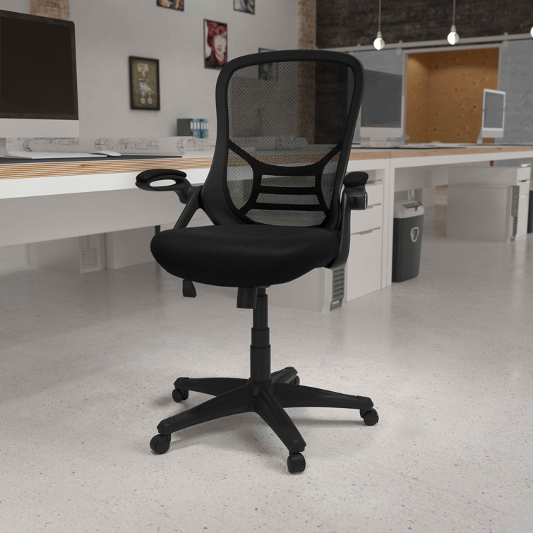 Ergonomic Executive Office Chair with High Back Flip-Up Armrests
