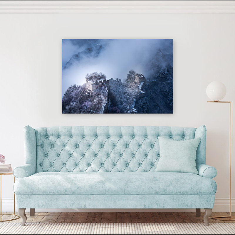 «Great Wall Winter Mist Serene Abstract Contemporary Landscape Landscape», art mural, H 40 po x l 60 po