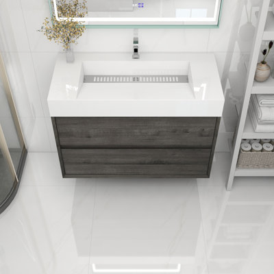 42 Wall Mounted Vanity with Reinforced Acrylic Sink