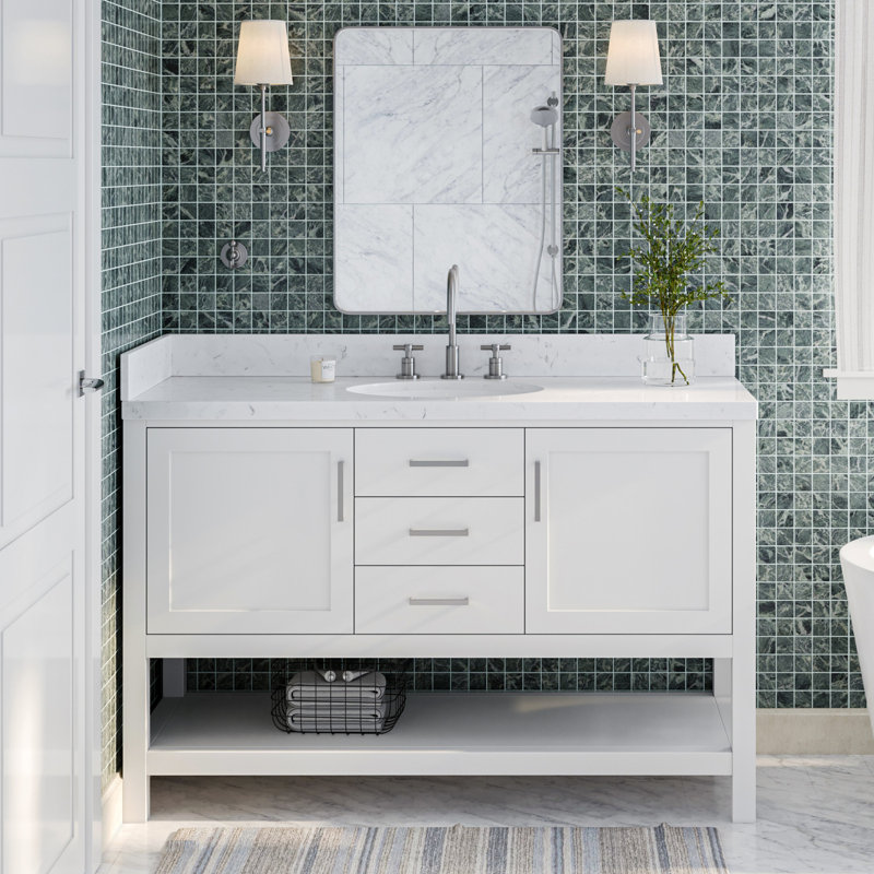 Bayhill Single Vanity, White, 54"
