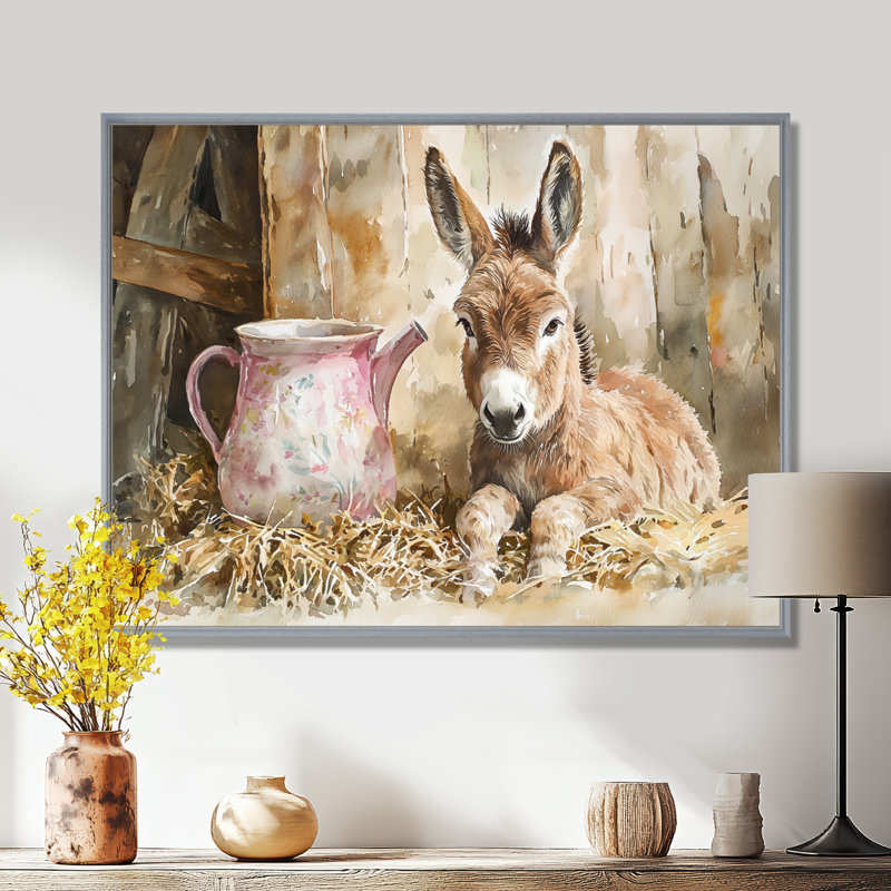 Drawdy - Animals Wall Art, Argent argent, Impression encadrée flottante, H 24 po x l 32 po