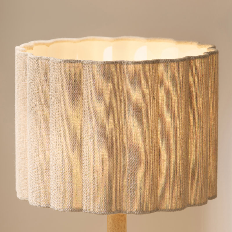 Solid Wood and Steel Standard Table Lamp