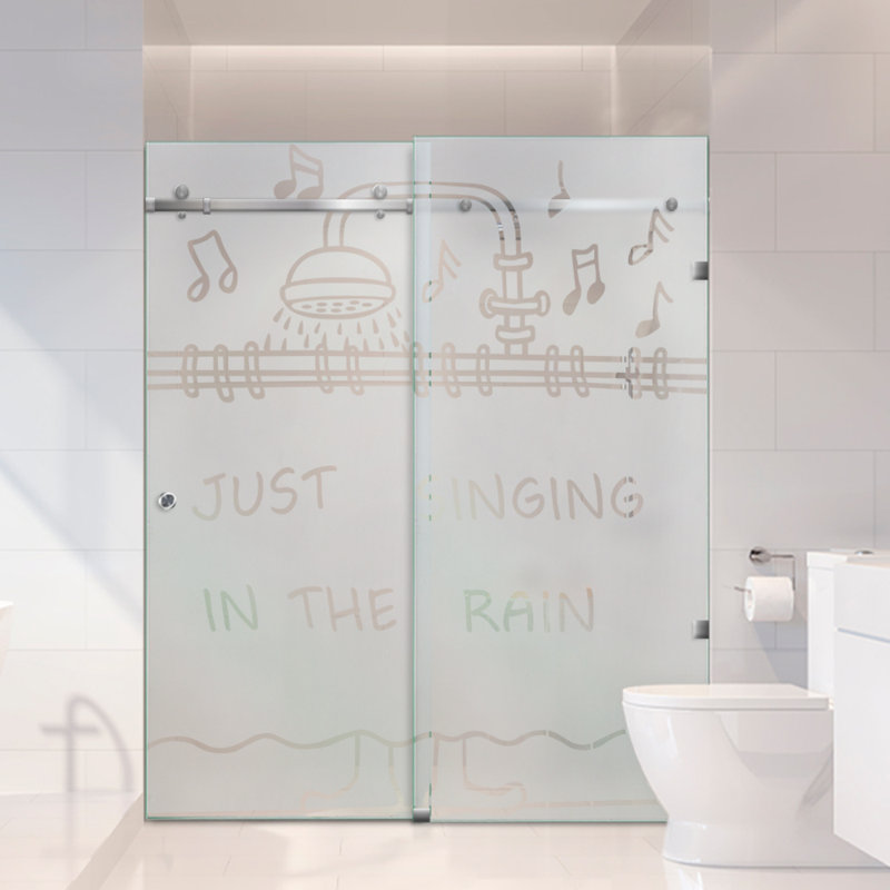 Portes de douche en verre coulissantes sans cadre H 60 po x H 80 po, Oui, Semi-privé