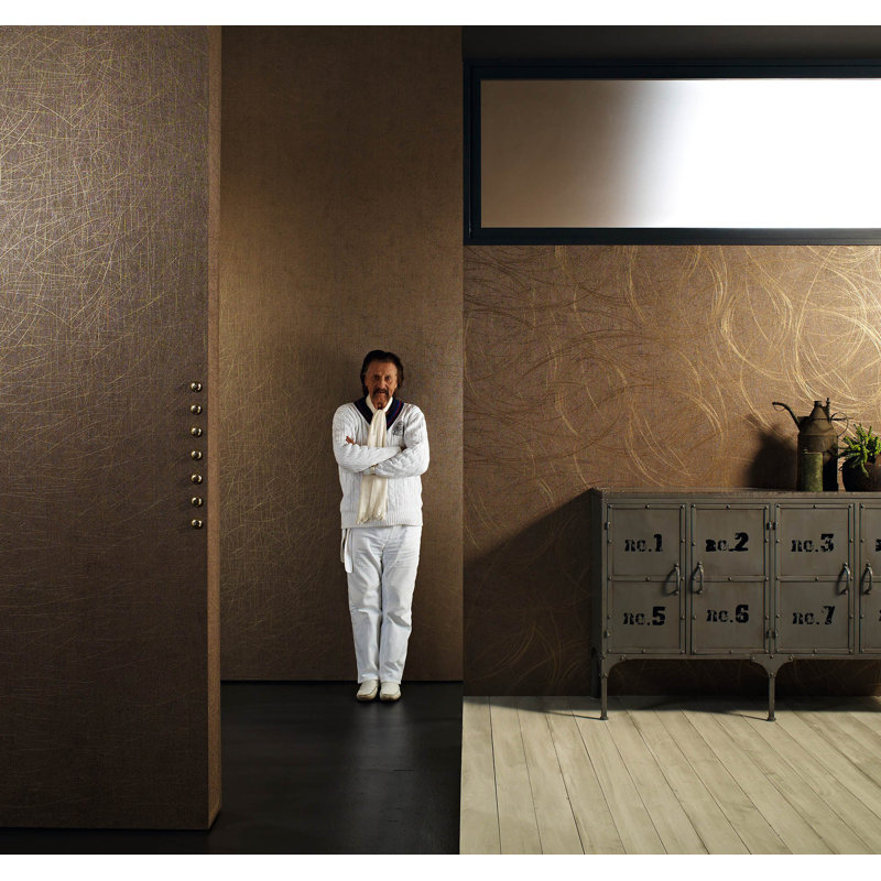 Evelina 10.05m x 70cm Textured Wallpaper Roll, Brown
