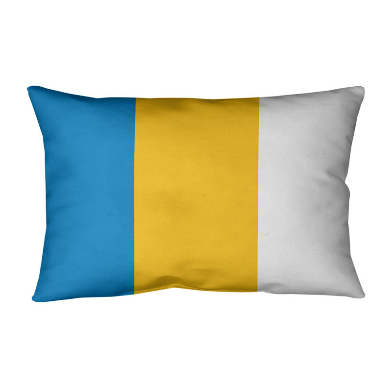 Housse de coussin lombaire Atlanta, LA, Bleu / jaune