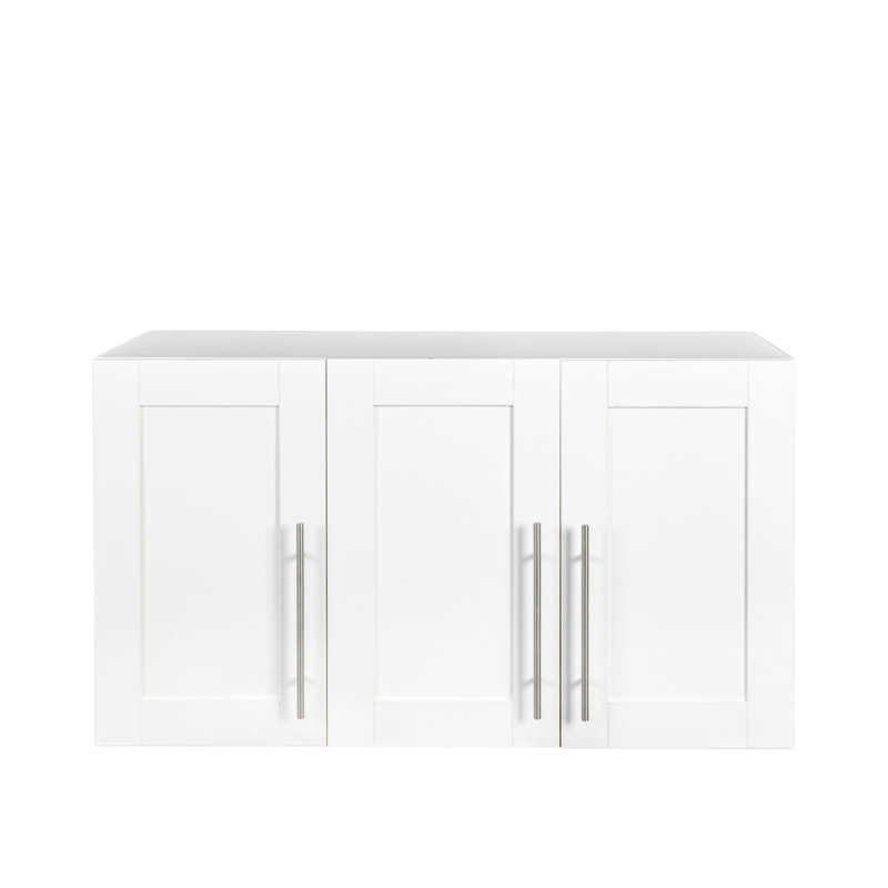 Armoire de rangement murale empilable, P 15,75 po x l 35,43 po x H 19,69 po, blanc