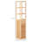 Tall Bathroom Cabinet with Drawer and Slatted Shelves, Slim Bamboo Linen Tower with Louvered Door, Natural