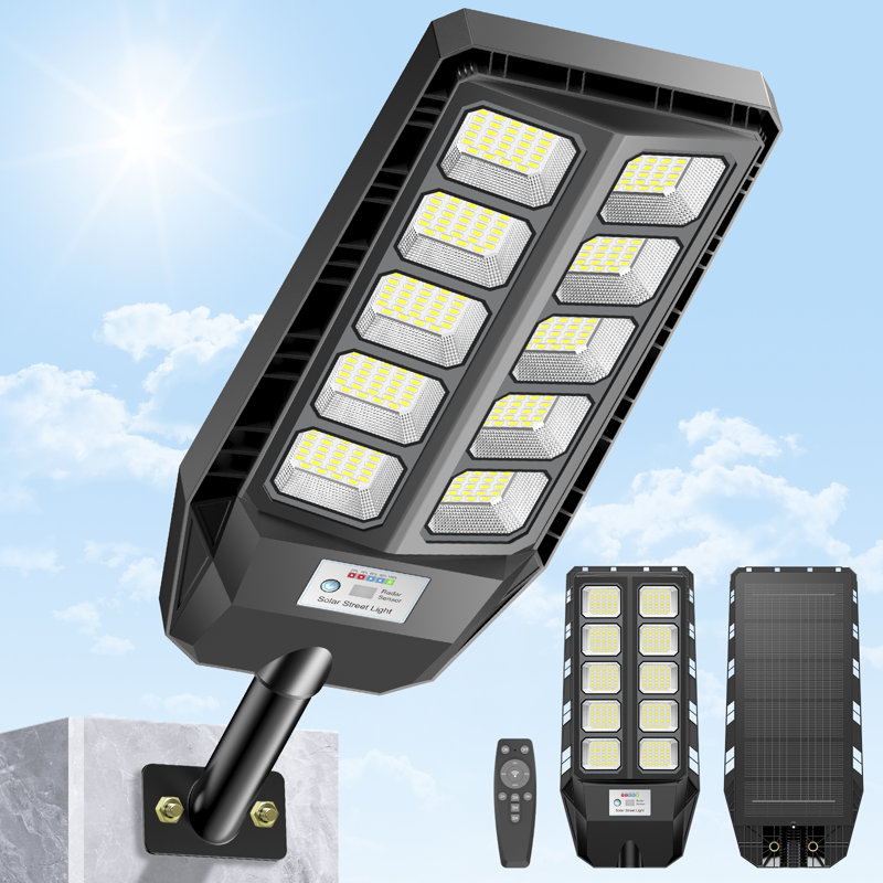 Solar Lights Outdoor, Ip66 Waterproof Street Lights Outdoor, 6500k Dusk To Dawn Solar Security Flood Lights Motion Sensor With Remote Control For Yard, Entryway Garage