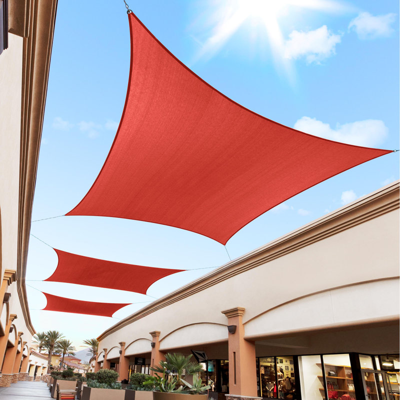 Red Polyethylene 14' x 16' Rectangle Sun Shade Sail