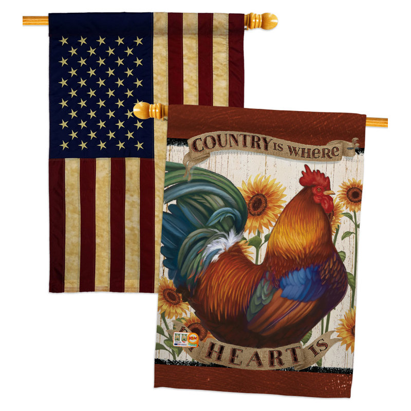 Drapeau maison 40 po x 28 po Country My Heart