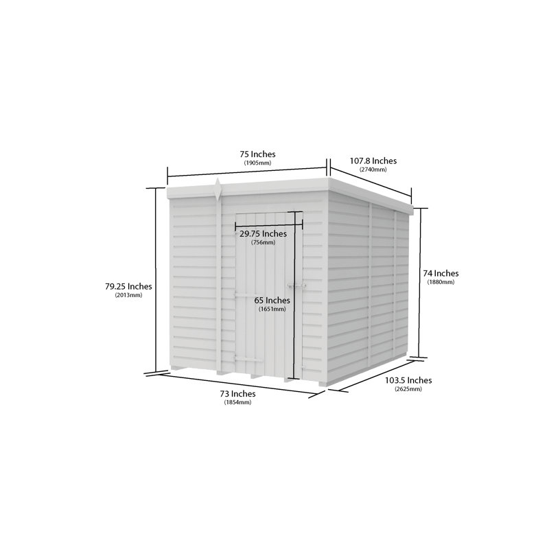 6x9 Pent Composite Shed