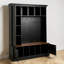 Hall d'entrée 62,22 po de large avec banc, rangement pour chaussures, armoire et tablette ouverte, contemporain, vestibule-130112649