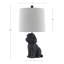 Lampe de table chien en résine avec abat-jour en lin-265692644