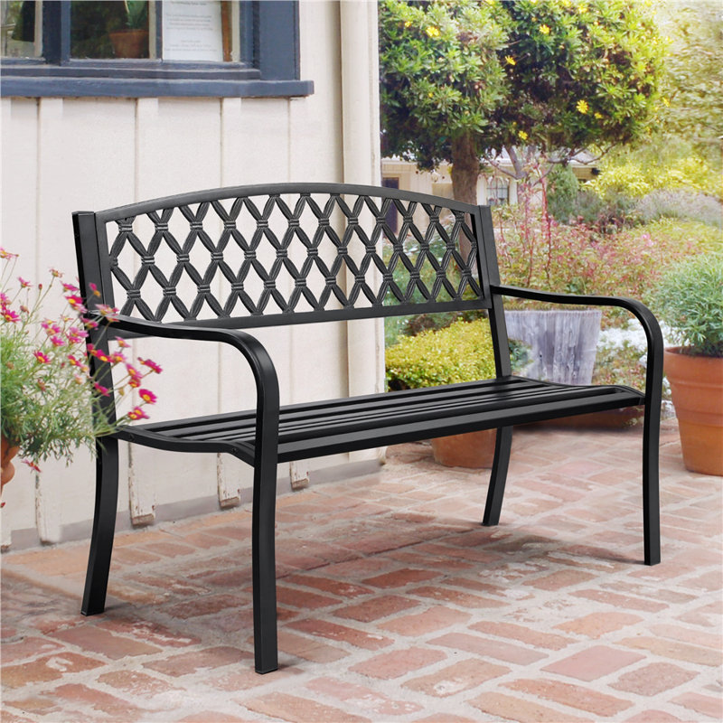 Banc de jardin en fer Llena, Noir