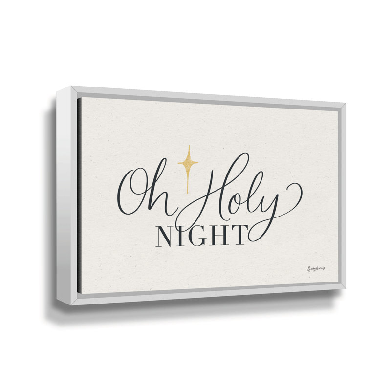 Oh Oh Night par Becky Thorns - reproduction d'art sur toile tendue, H 32 po x l 48 po x P 2 po, Cadre flottant blanc